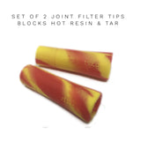 Two colorful joint filter tips for Small Filter Weed Pipe Adapter with roach clip function