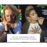 Two women using a Small Filter Weed Pipe Adapter with Roach Clip Function