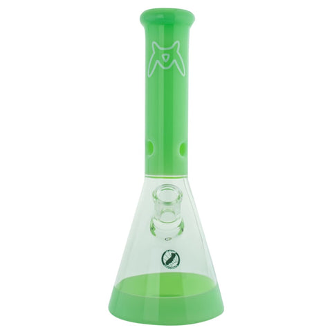 Mav Glass B44 - Green & clear bong with color 44mm mouth piece and stylized logo