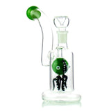 Octopus bubbler with 14mm male bowl & diffused downstem – green and black design inside