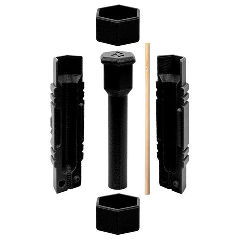 Black tactical pen disassembled beside Cannagar King Size Holder made from PLA bio-plastic