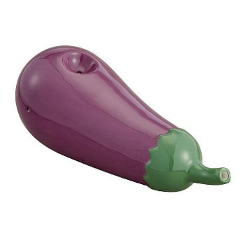 Ceramic Eggplant Hand Pipe On sale