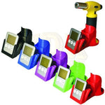 Versatile Dab Station Timers: Colorful digital timers with stands and a yellow handheld device