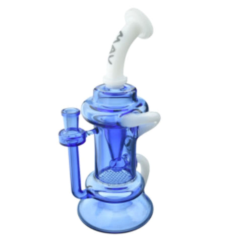 Mav Glass Big Bear Recycler - Blue & White On sale