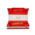 Red and white Vibes hemp rolling paper package - Slow Burn, High-Quality Rolling Paper