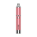 Pink Cylindrical Yocan Evolve Plus Wax Pen With Dual Quartz Wax And Silver Accents