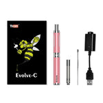 Yocan Evolve c Vape Pen Starter Kit With Pink Vaporizer, Accessories, And Packaging